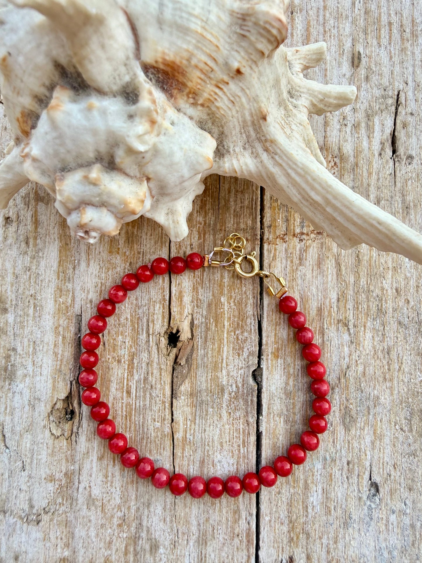 BRACCIALE CORALLO BAMBÙ BASE ARGENTO DORATO