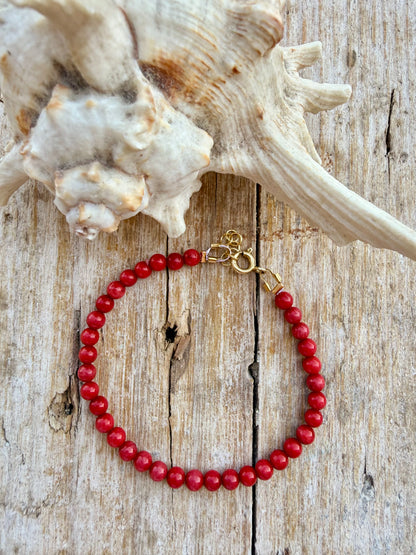 BRACCIALE CORALLO BAMBÙ BASE ARGENTO DORATO