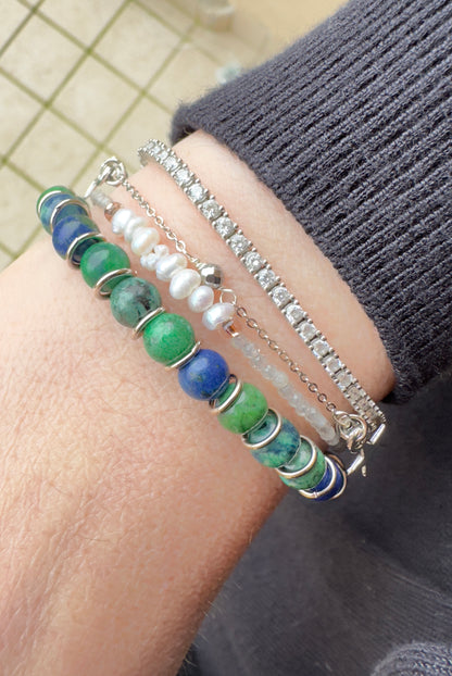 BRACCIALE ELASTICO CON LAPIS CRISOCOLLA