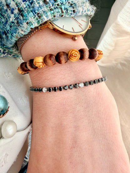 BRACCIALE TENNIS CON ZIRCONI 3mm IN ACCIAIO RODIATO