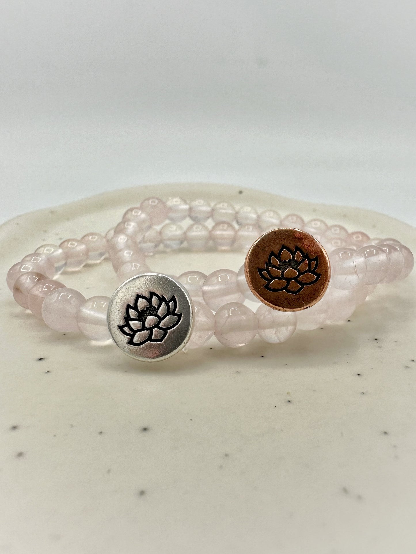 BRACCIALE LOTO DAI MILLE PETALI - QUARZO ROSA 4^ CHAKRA