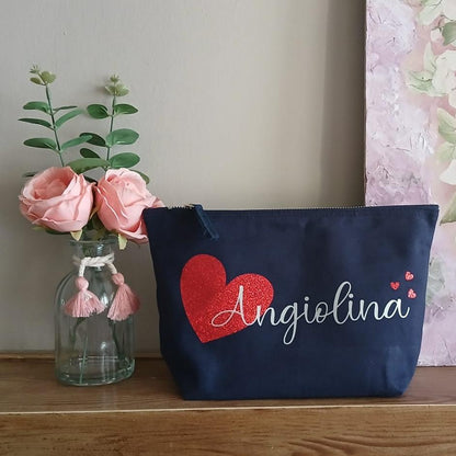 Pochette - Astuccio - Custodia in Tela di Cotone Personalizzata - San Valentino - Festa della Mamma