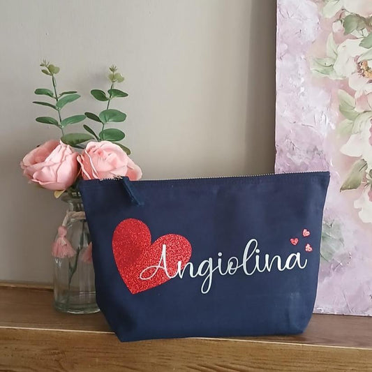 Pochette - Astuccio - Custodia in Tela di Cotone Personalizzata - San Valentino - Festa della Mamma