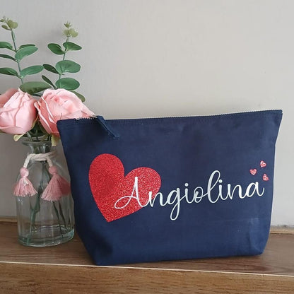 Pochette - Astuccio - Custodia in Tela di Cotone Personalizzata - San Valentino - Festa della Mamma